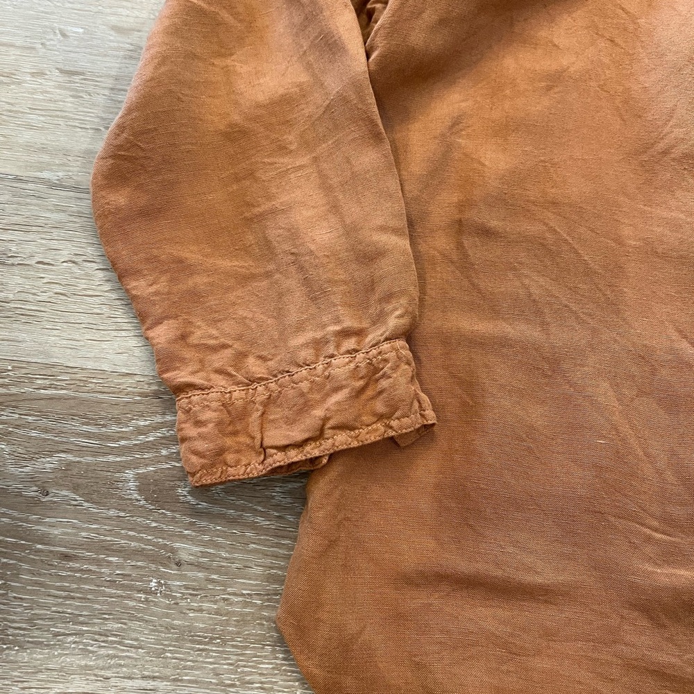 Pilcro Brown Button Down Shirt with Fringe Detail - Picture 7 of 13